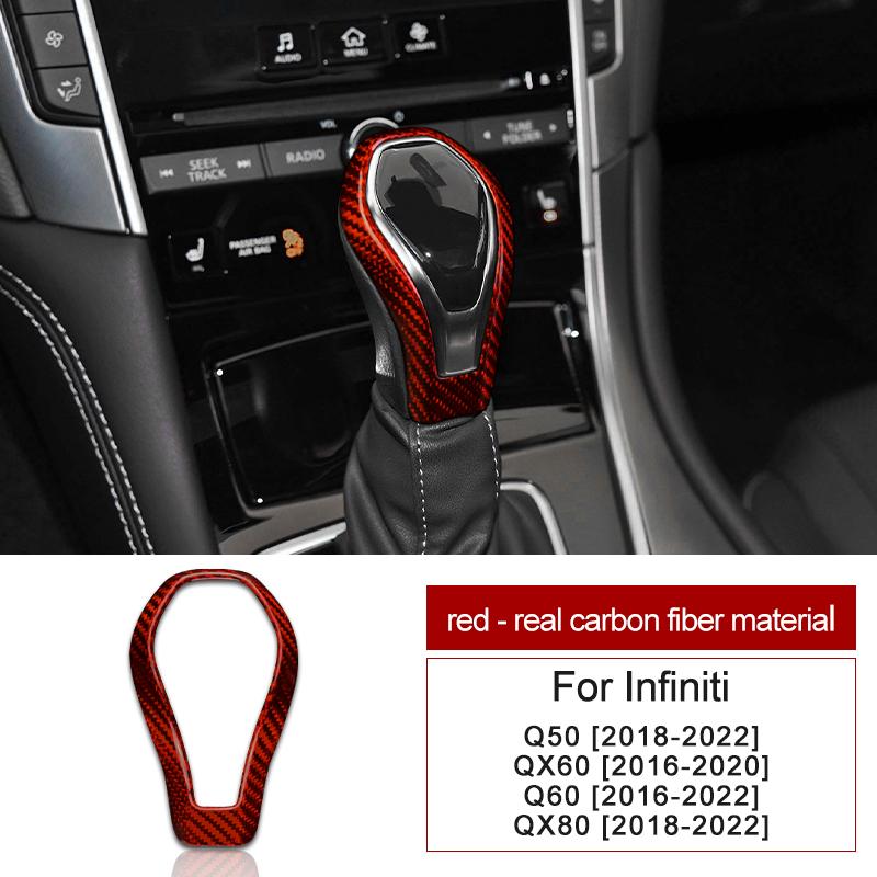 Cover for Infiniti Q50 Q60 QX60 QX80 2018-2025 Car Gear Shift Knob Shifter Accessories Interior Hard Real Carbon Fiber Sticker червоний
Cover for Infiniti Q50 Q60 QX60 QX80 2018-2025 Car Gear Shift Knob Shifter Accessories Interior Hard Real Carbon Fiber Sticker червоний