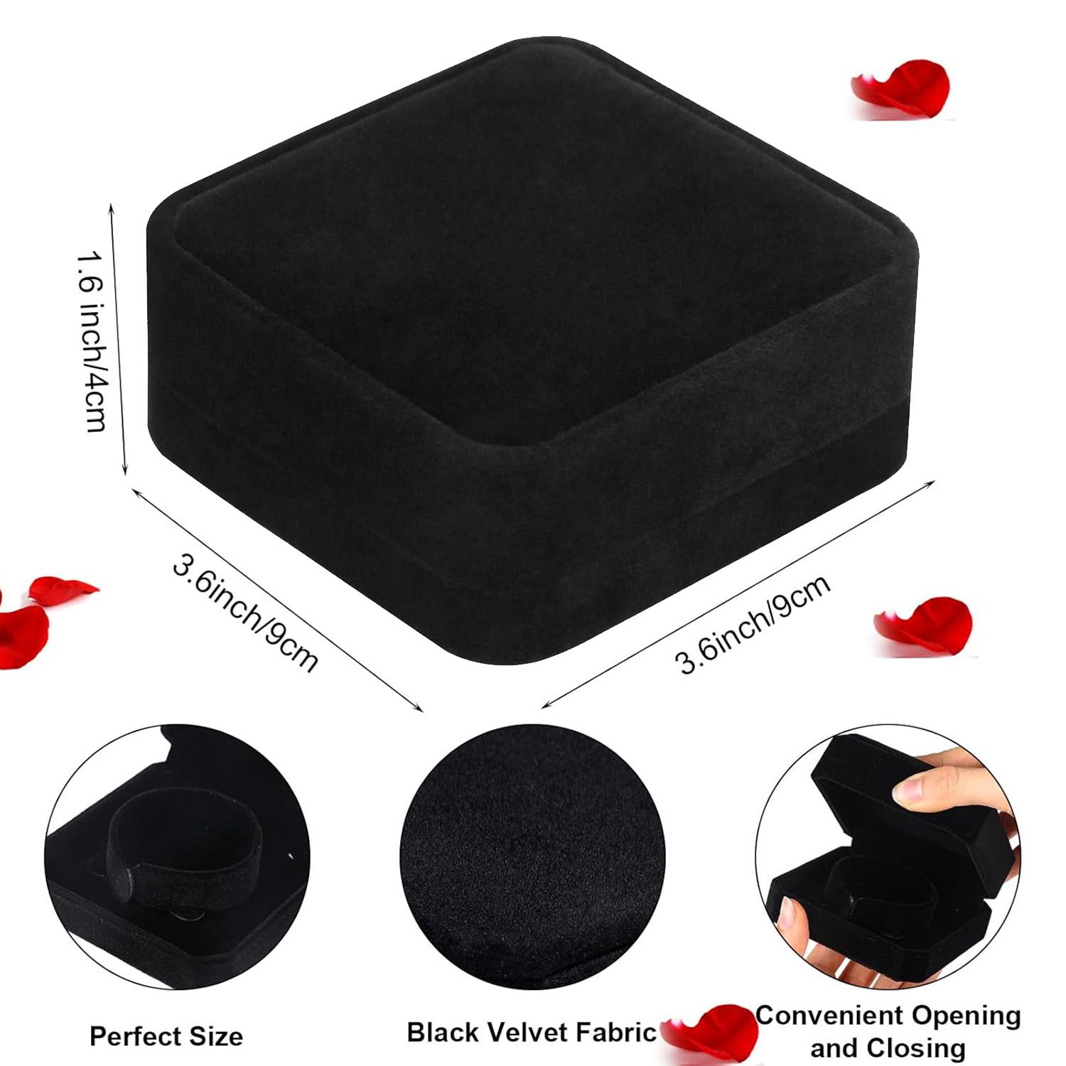 1 шт. Бархатная коробка для браслета, Черная подарочная коробка для браслета, Органайзер для хранения ювелирных изделий для свадьбы, помолвки, дня рождения, юбилея, Дисплей для ювелирных изделий 1pc чёрный