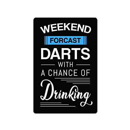 Tin Sign Man Cave Décor Metal Signs in Weekend Forecast Darts with a Chance of Drinking 20x30cm(7.8x11.8inch)
Tin Sign Man Cave Décor Metal Signs in Weekend Forecast Darts with a Chance of Drinking 20x30cm(7.8x11.8inch)