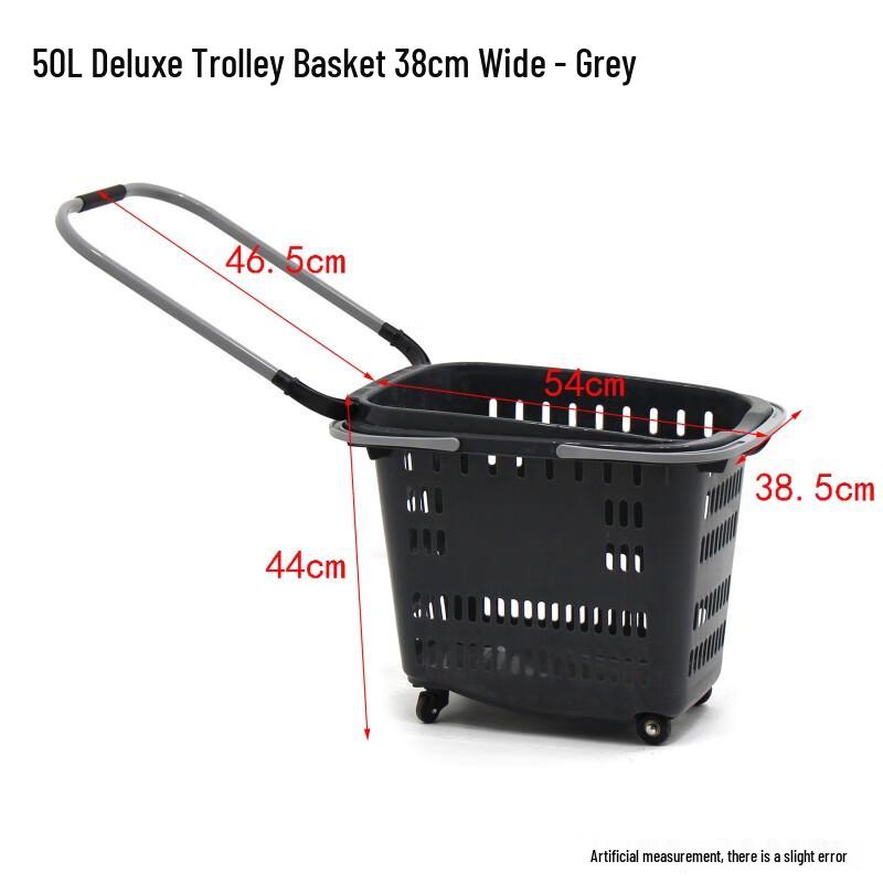 50L Grey Plastic Shopping Trolley Basket
50L Grey Plastic Shopping Trolley Basket