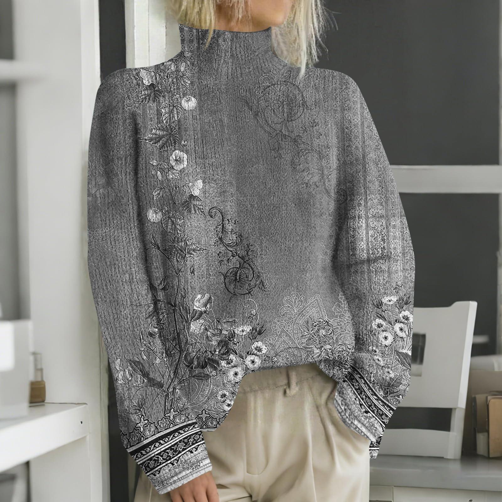 Женская мода повседневная с длинным рукавом и принтом, с высоким воротом, шерстяной трикотаж L
Женская мода повседневная с длинным рукавом и принтом, с высоким воротом, шерстяной трикотаж L