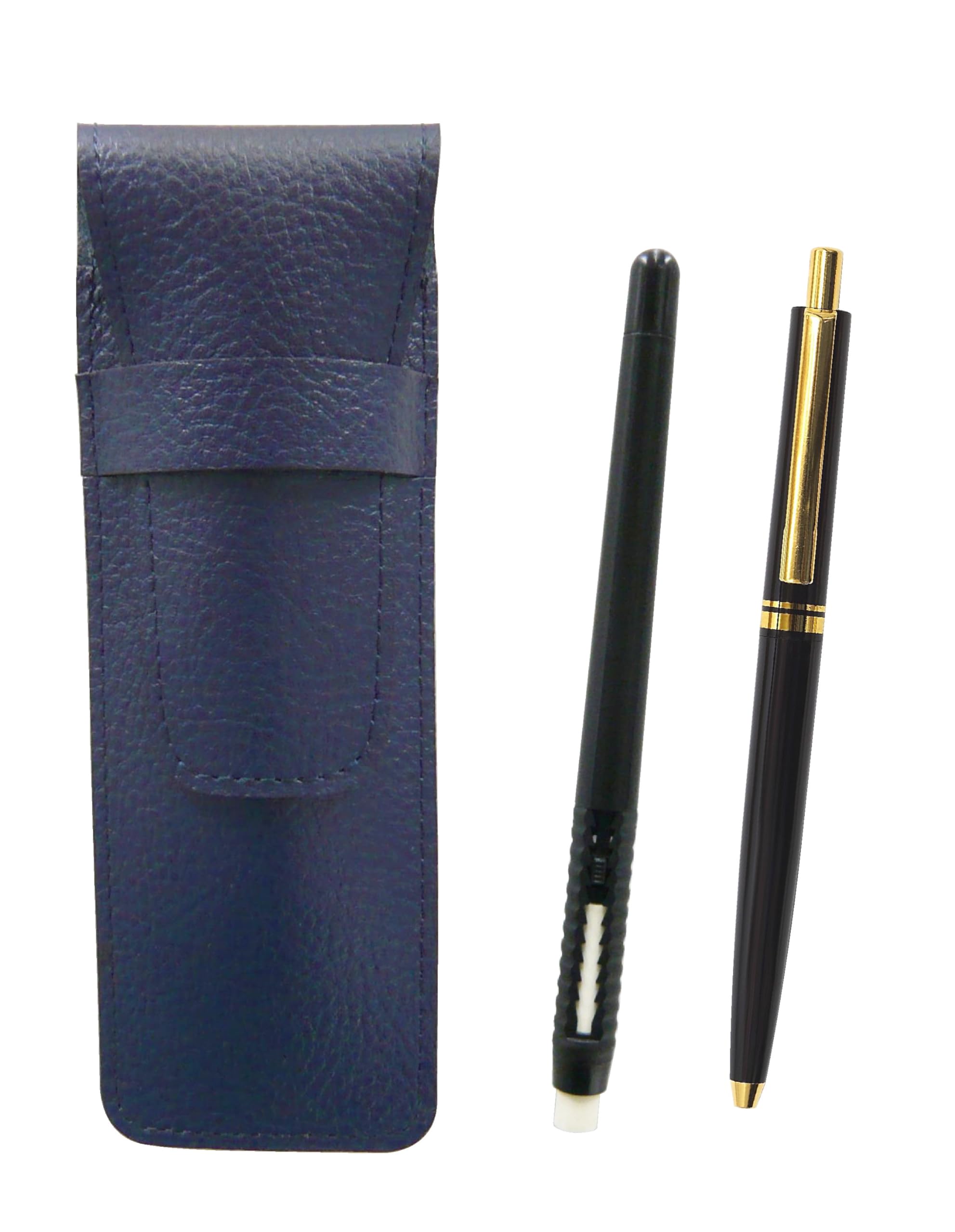 Grained leather pencil case blue eraser black and AP300 1965 reprint metal clip mechanical pencil set black pen-shaped knock-type SASLMC46B-AP300S-B
Grained leather pencil case blue eraser black and AP300 1965 reprint metal clip mechanical pencil set black pen-shaped knock-type SASLMC46B-AP300S-B