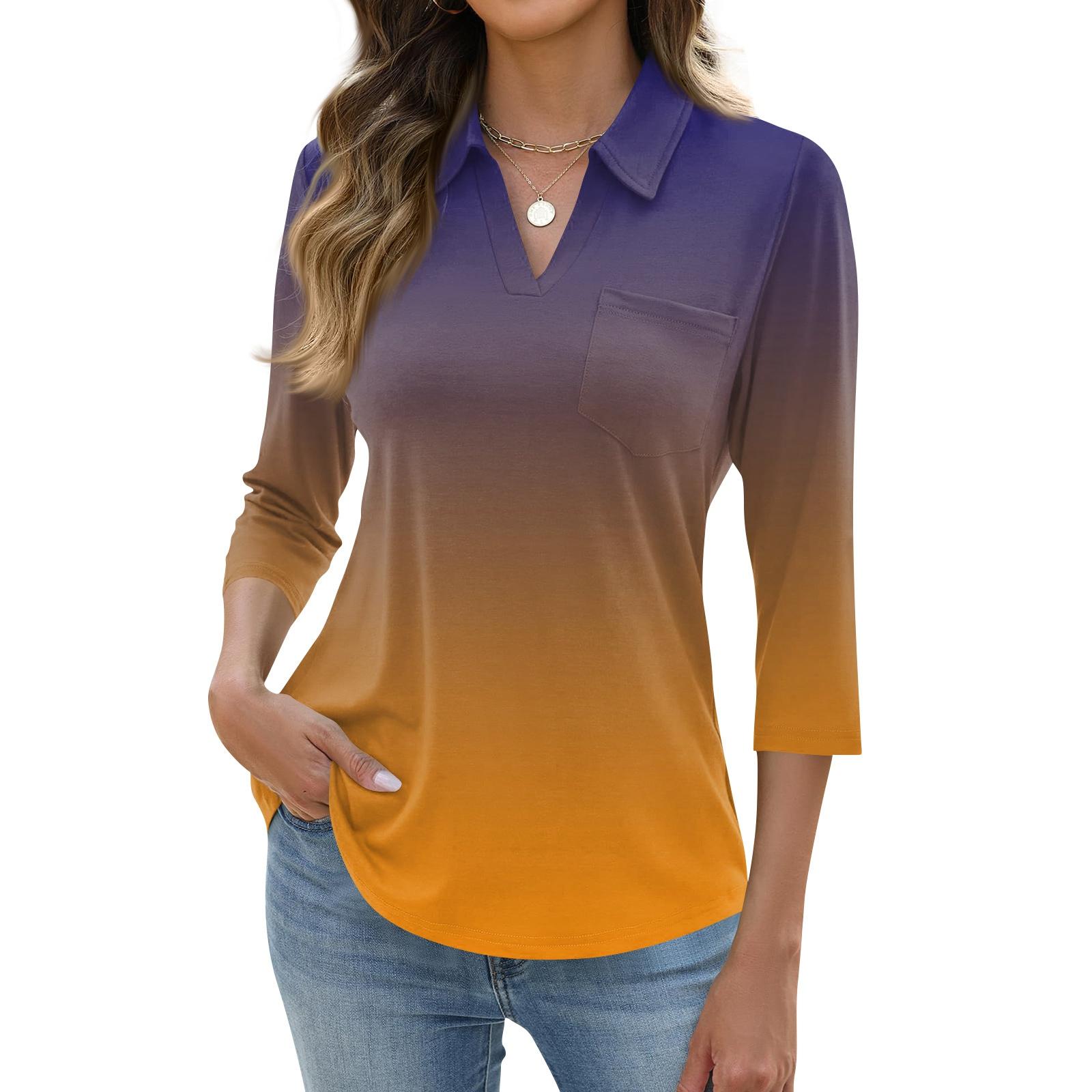 Women s Fashion Casual Lapel Short 3/4 Sleeve Print Shirt Women s Up Tops M помаранчевий
Women s Fashion Casual Lapel Short 3/4 Sleeve Print Shirt Women s Up Tops M помаранчевий