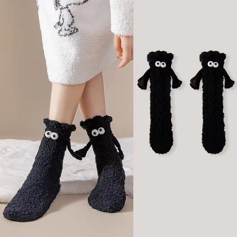 1 пара мультяшных 3D носков для сна с магнитами для пола, плюшевые парные носки, толстые, притягивающиеся руки, коралловый флис чёрный
1 пара мультяшных 3D носков для сна с магнитами для пола, плюшевые парные носки, толстые, притягивающиеся руки, коралловый флис чёрный