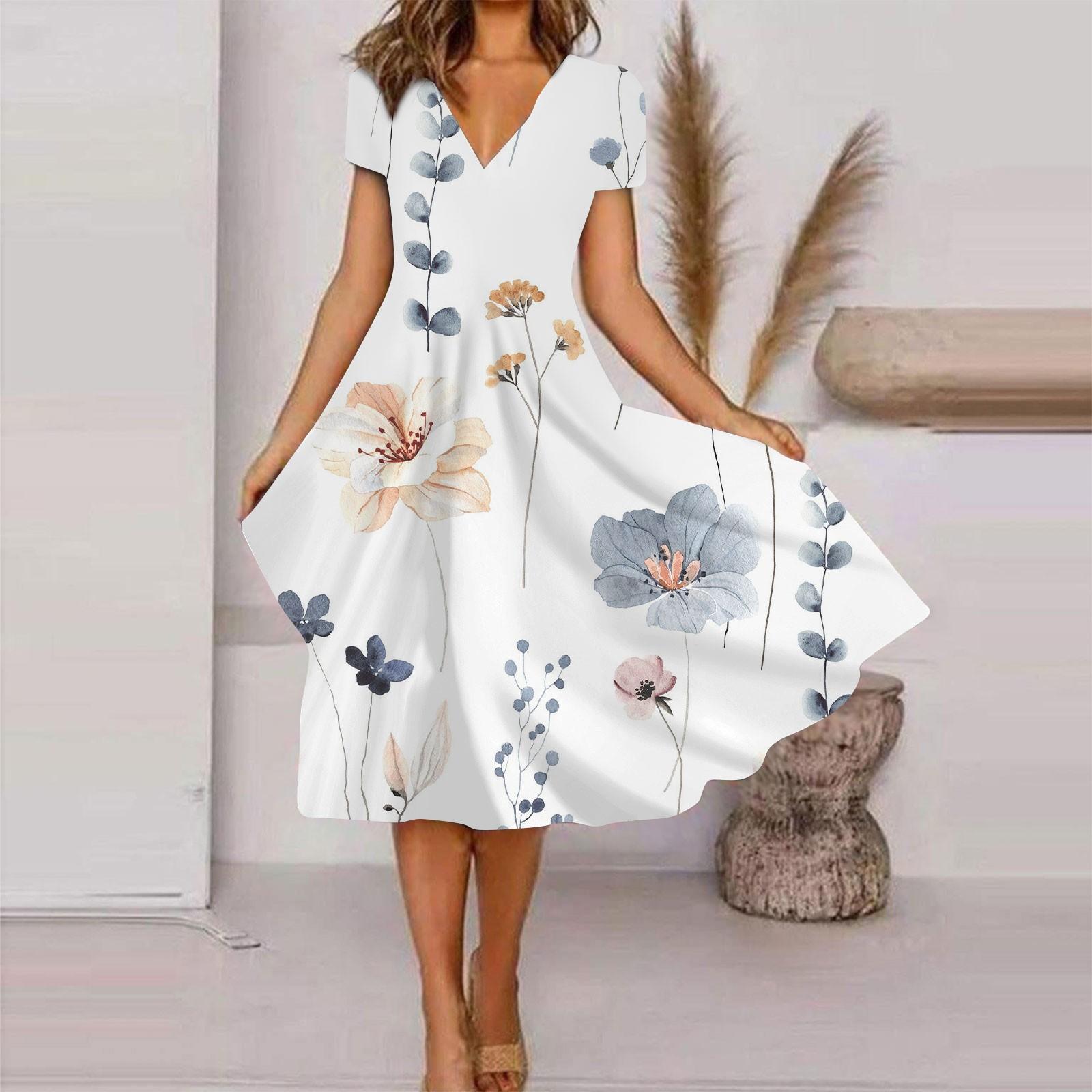 Women s Summer Casual Fashion Retro Print Short Sleeve V-Neck Swing Dress XXXL білий
Women s Summer Casual Fashion Retro Print Short Sleeve V-Neck Swing Dress XXXL білий
