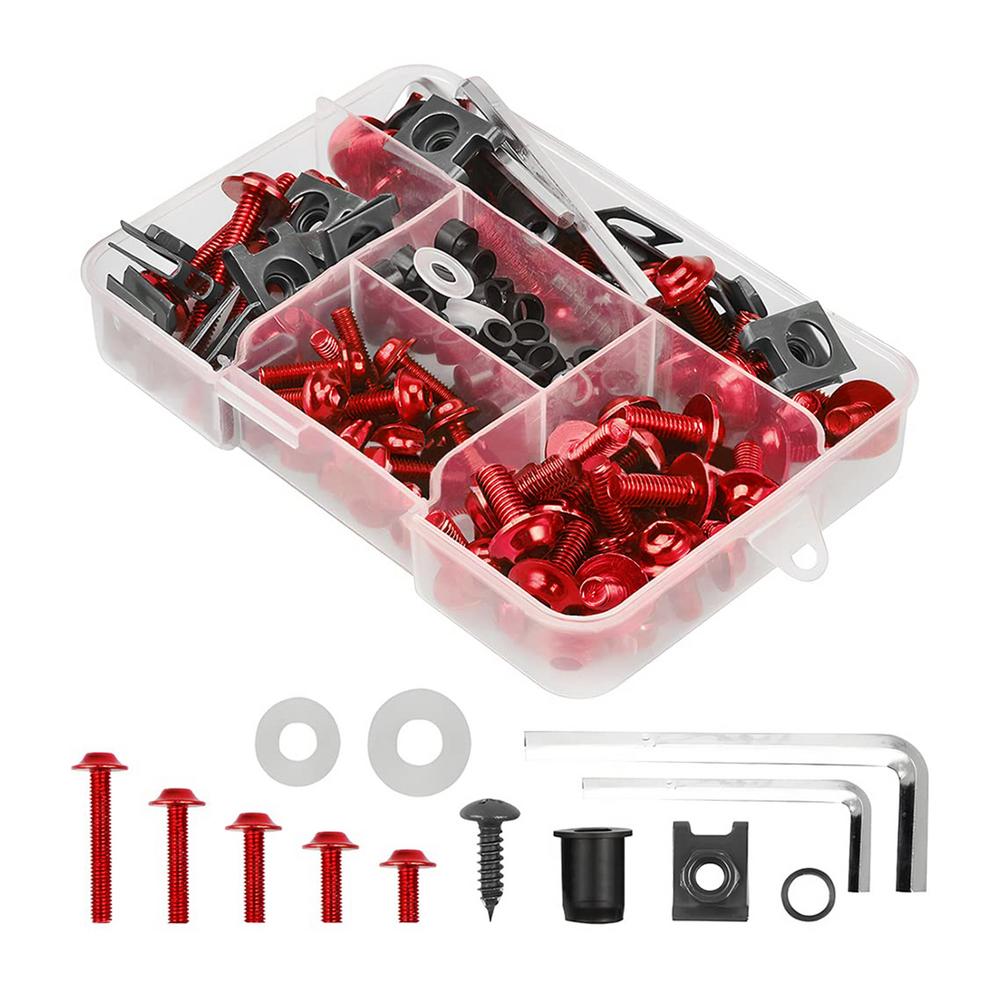 Motorcycle Fairing Bolt Kit, 177pcs M5 M6 Motorcycle Windscreen Screws, Aluminum Fasteners Fairing Bolts Nut Clips Mounting Kit червоний
Motorcycle Fairing Bolt Kit, 177pcs M5 M6 Motorcycle Windscreen Screws, Aluminum Fasteners Fairing Bolts Nut Clips Mounting Kit червоний