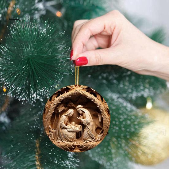 Украшения для рождественской сцены Круглое Рождественское украшение Подвесное украшение Святые религиозные подарки Христианское рождественское елочное украшение F
Украшения для рождественской сцены Круглое Рождественское украшение Подвесное украшение Святые религиозные подарки Христианское рождественское елочное украшение F