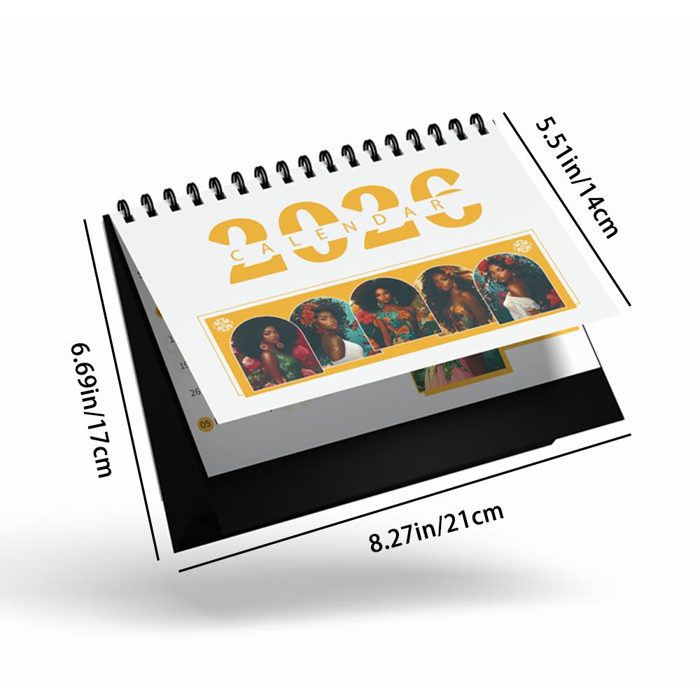 1pc 2026 Black Women s Calendar,Standing Desktop Calendar, 12 Beautiful Designs, Perfect Gift for Birthdays ,Christmas, New Year
1pc 2026 Black Women s Calendar,Standing Desktop Calendar, 12 Beautiful Designs, Perfect Gift for Birthdays ,Christmas, New Year