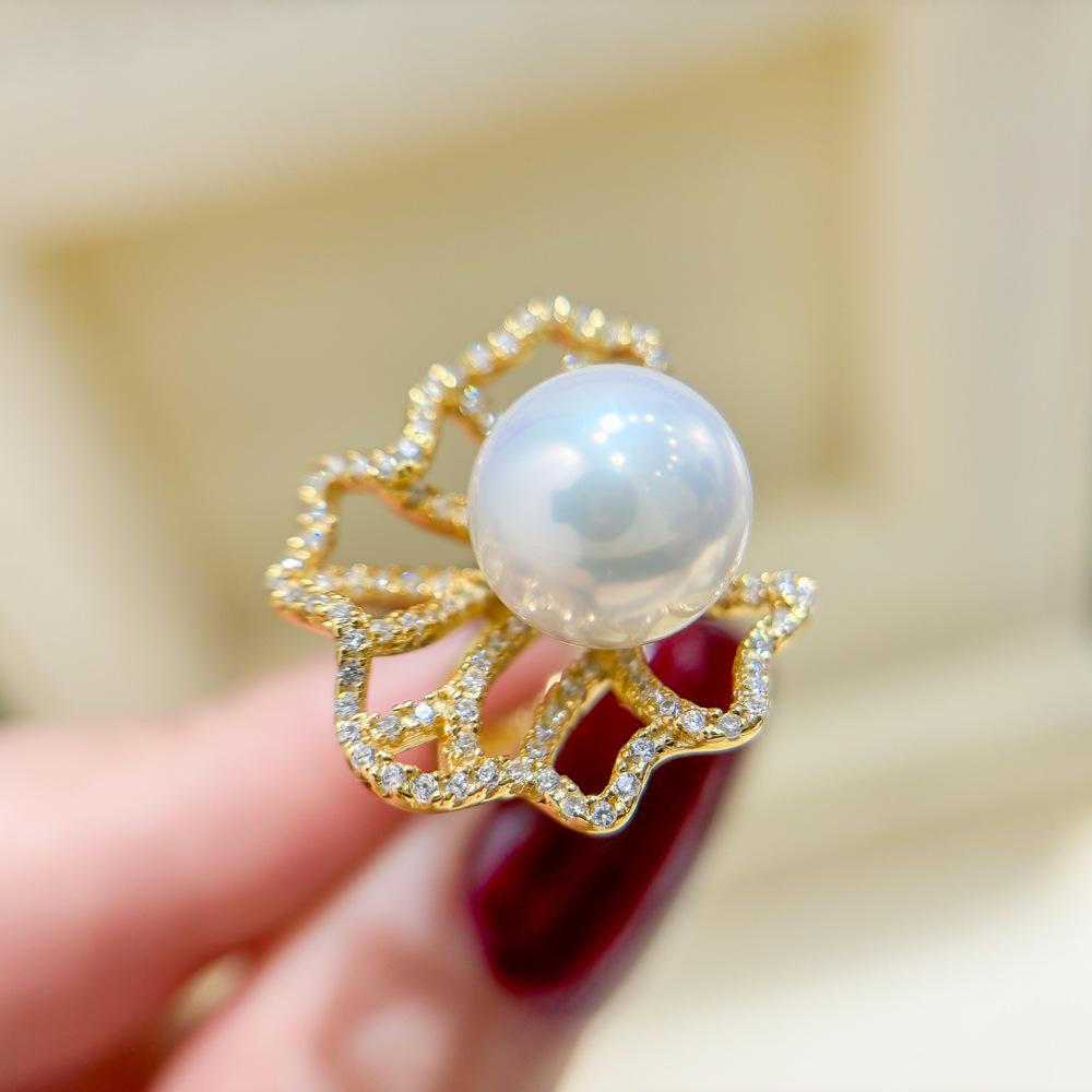 S925 Sterling Silver DIY Ring Setting for 10-13mm Round Pearl Jewelry Silver Ring Blank, No Pearl
S925 Sterling Silver DIY Ring Setting for 10-13mm Round Pearl Jewelry Silver Ring Blank, No Pearl
