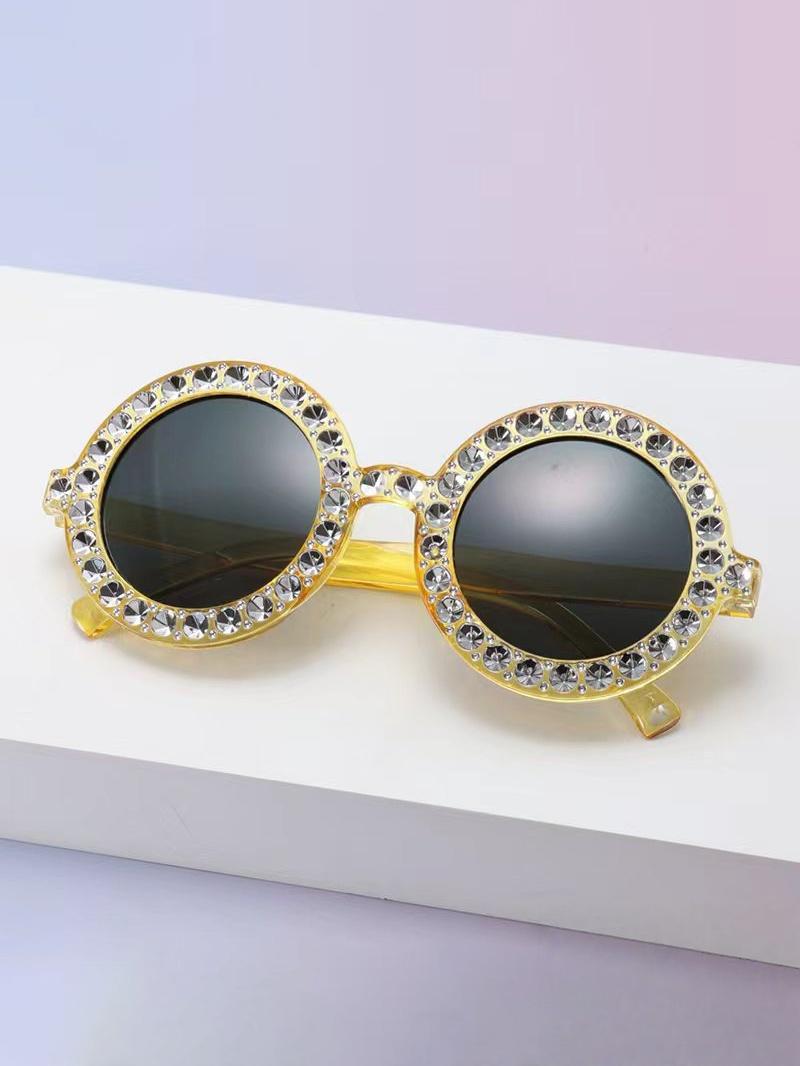 Rhinestone Round Sunglasses Colorful Transparent Frame Bling UV Shades for Women & Parties KJ098
Rhinestone Round Sunglasses Colorful Transparent Frame Bling UV Shades for Women & Parties KJ098