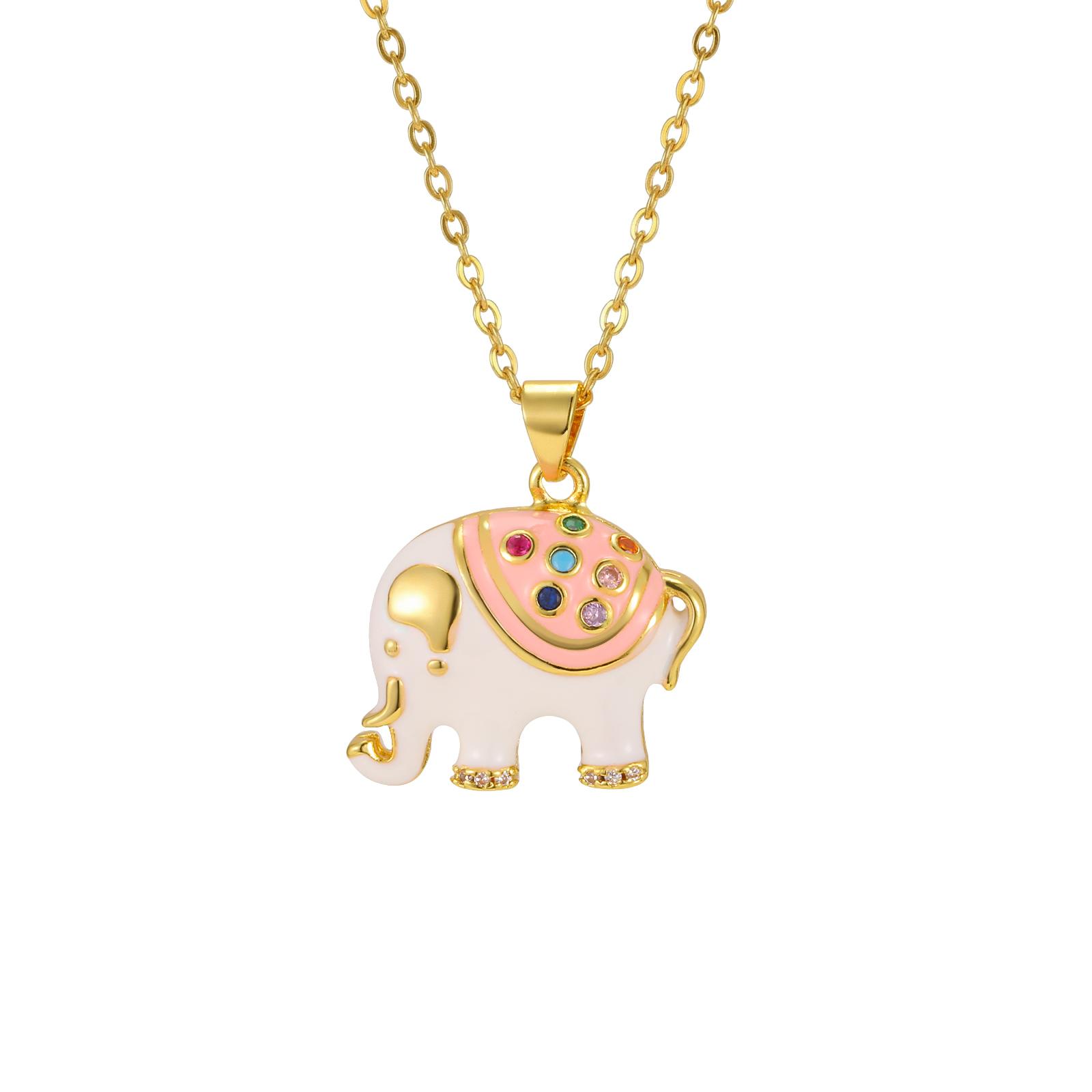 Cute Elephant Pendant Necklace, Gold Plated Dripping Oil Jewelry, Colorful Crystal Animal Necklace for Women Animal Jewelry 55CM-60CM
Cute Elephant Pendant Necklace, Gold Plated Dripping Oil Jewelry, Colorful Crystal Animal Necklace for Women Animal Jewelry 55CM-60CM