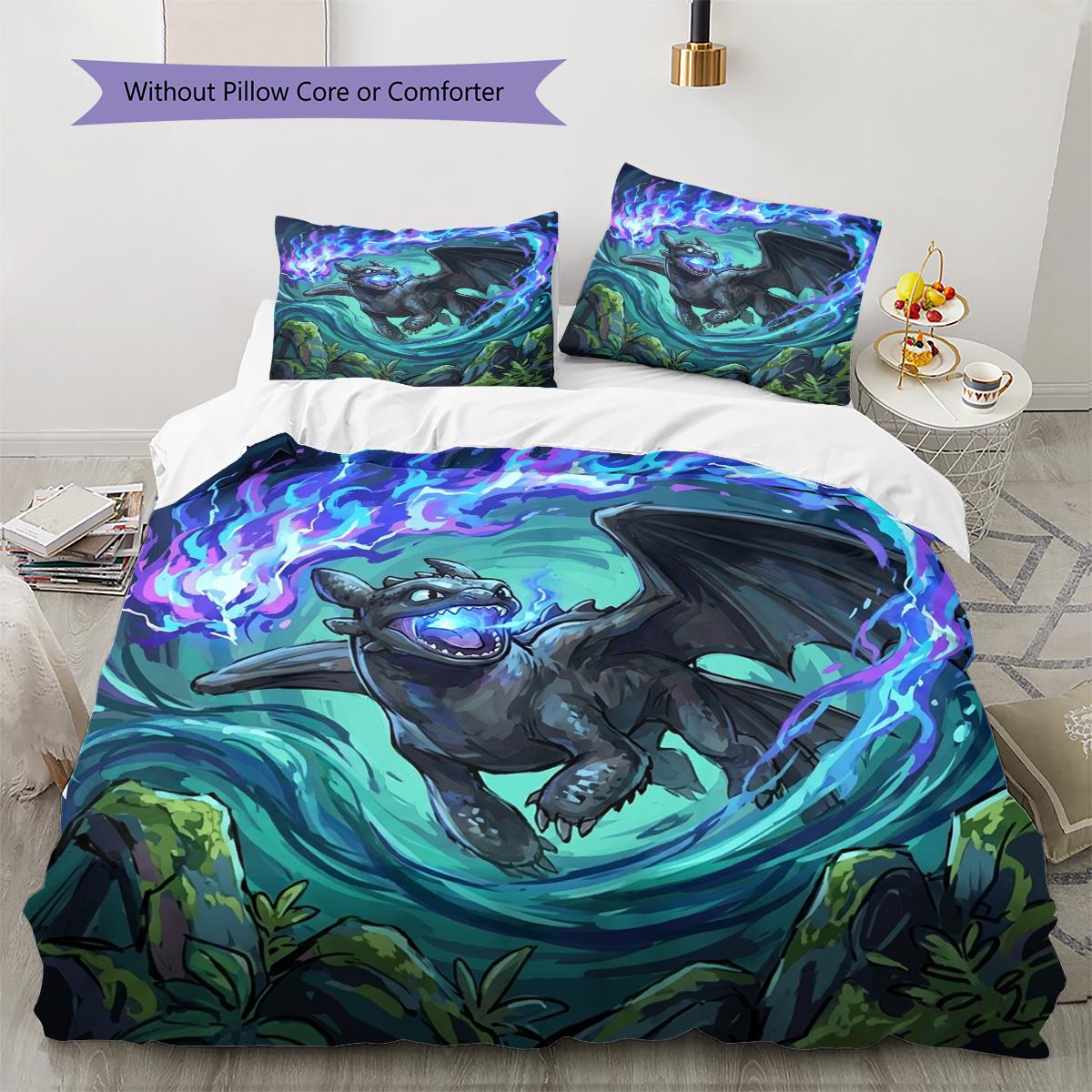 Toothless Night Fury Pattern Bedding Quilt Set Quilt Cover Pillowcase Home Decoration Birthday Gift (1 * duvet cover + 2 * pillowcase, without core) 135x200cm
Toothless Night Fury Pattern Bedding Quilt Set Quilt Cover Pillowcase Home Decoration Birthday Gift (1 * duvet cover + 2 * pillowcase, without core) 135x200cm