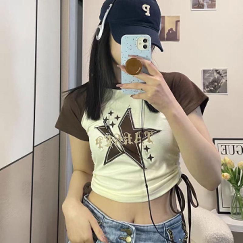 American Retro Star Color Block Raglan Women s Summer Lace-Up Short Sleeve T-Shirt - Sweet and Spicy Style S (Recommended for under 80 lbs)
American Retro Star Color Block Raglan Women s Summer Lace-Up Short Sleeve T-Shirt - Sweet and Spicy Style S (Recommended for under 80 lbs)