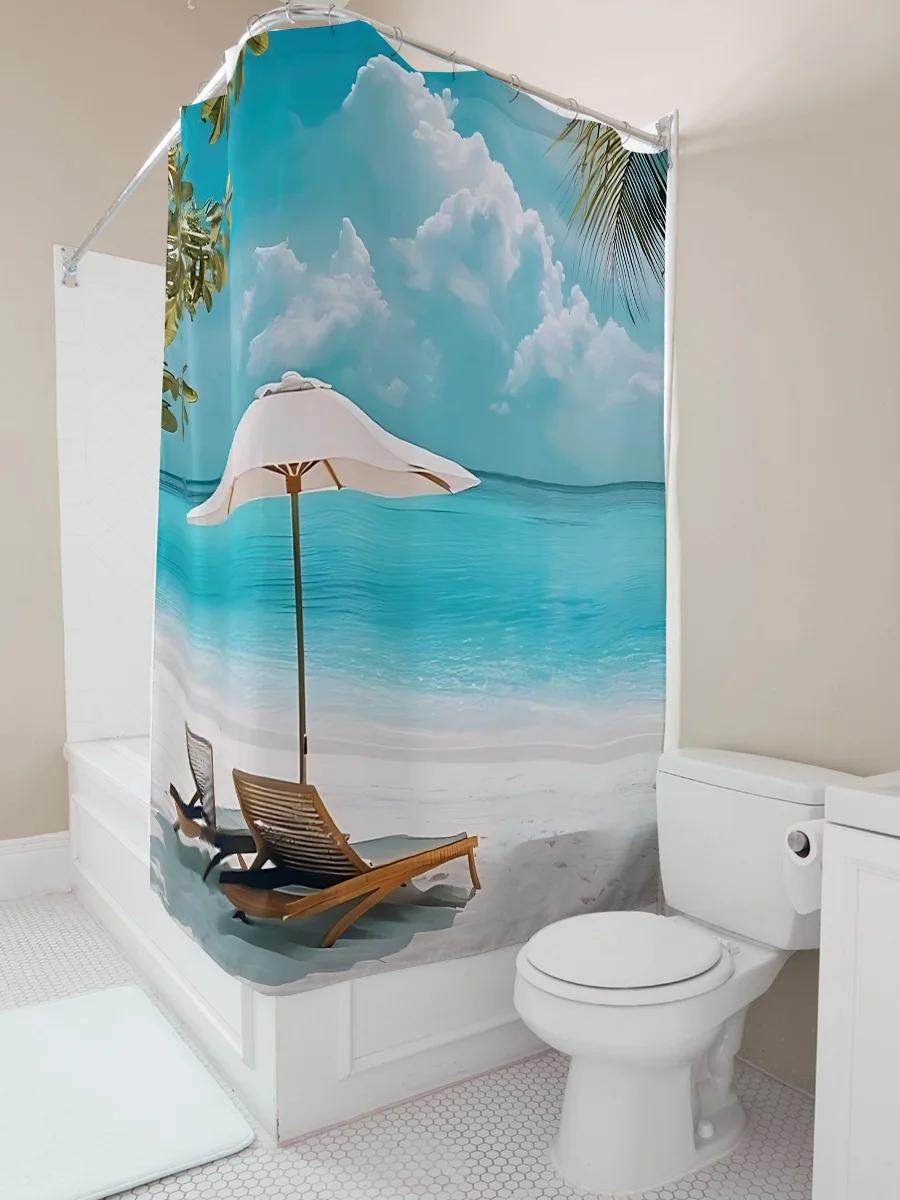 Beach Umbrella And Lounge Chairs On White Sand With Turquoise Sea And Blue Sky Shower Curtain For Decor Waterproof Durable W60H190(CM)-1 Pcs
Beach Umbrella And Lounge Chairs On White Sand With Turquoise Sea And Blue Sky Shower Curtain For Decor Waterproof Durable W60H190(CM)-1 Pcs