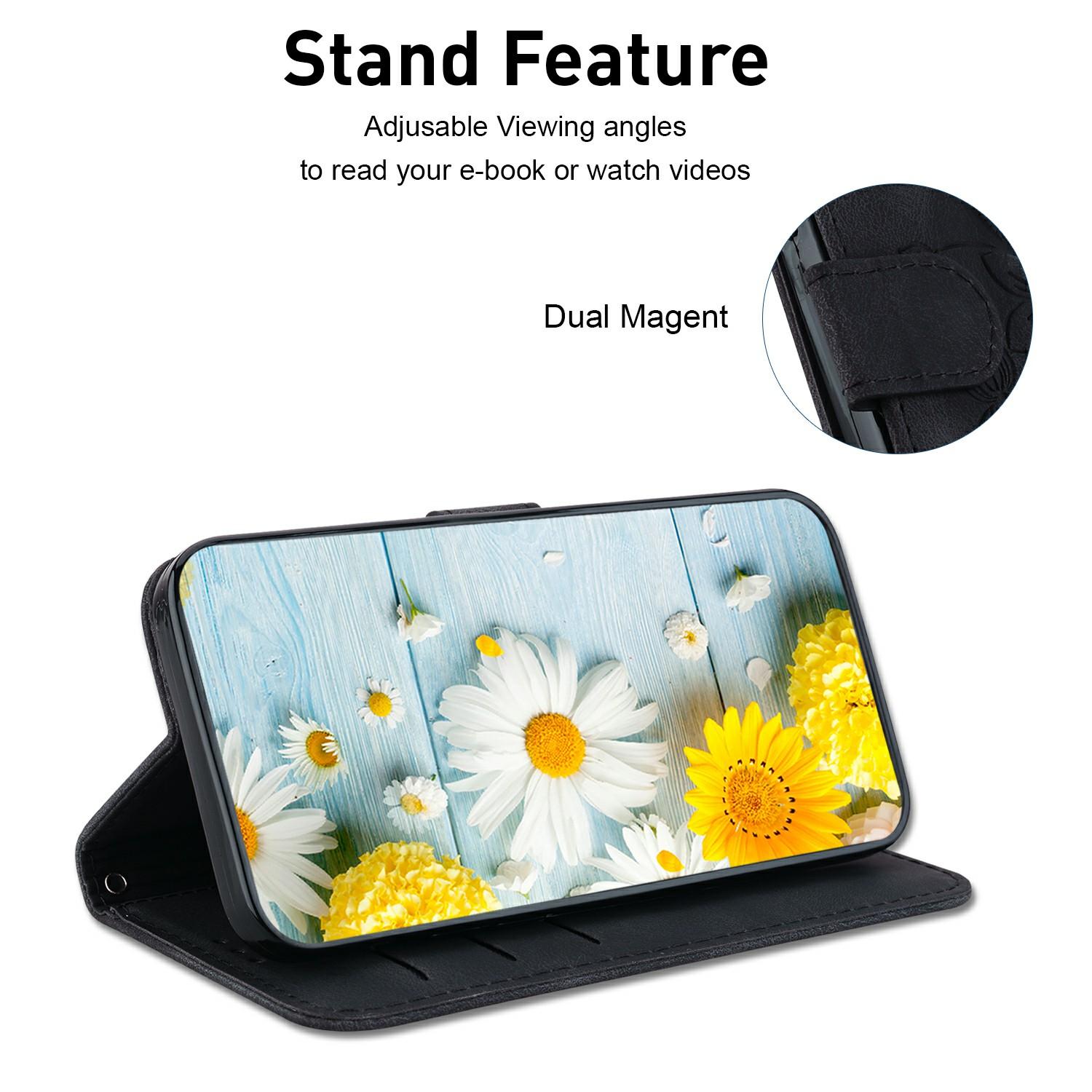 For iPhone 17 Pro Stand Case Lily Flower Imprint Leather Phone Cover with Wrist Strap Black
For iPhone 17 Pro Stand Case Lily Flower Imprint Leather Phone Cover with Wrist Strap Black