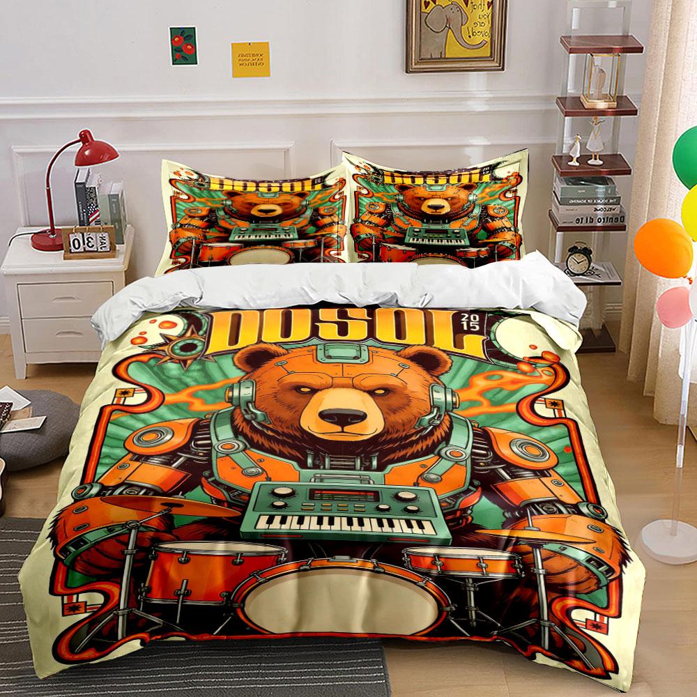 Bear with musical instruments Bedding sets Duvet cover sets Duvet covers Pillowcases(1 * Duvet Cover 2 * Pillowcases, without duvet insert) 135x200cm
Bear with musical instruments Bedding sets Duvet cover sets Duvet covers Pillowcases(1 * Duvet Cover 2 * Pillowcases, without duvet insert) 135x200cm