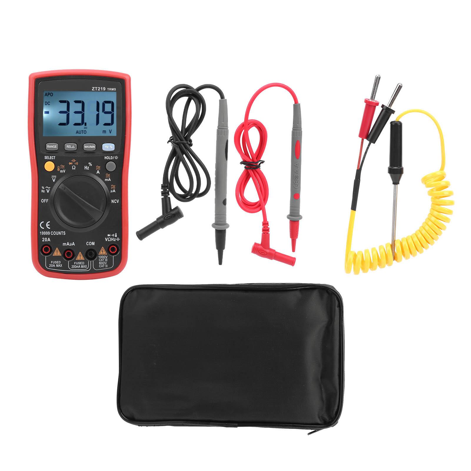 ZT219 Auto Range Digital Multimeter Ac DC Voltage TrueRMS Tester Meter 19999 Counts
ZT219 Auto Range Digital Multimeter Ac DC Voltage TrueRMS Tester Meter 19999 Counts