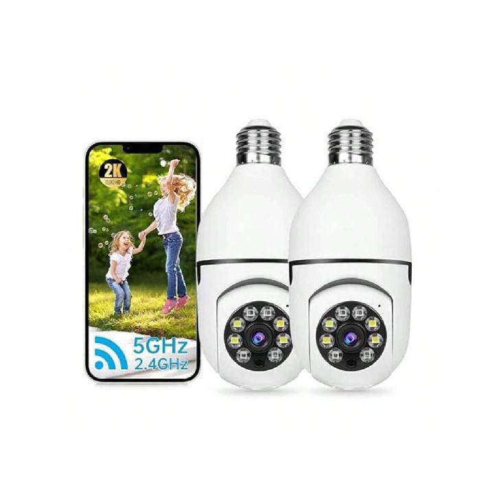 2pcs Security Camera 2K Bulb Security Camera 2.4/5G Hz WiFi 360° Motion Detection Camera for Outdoor Home Security, Full Color Night Vision, Alarm, 2 Camera Kit білий
2pcs Security Camera 2K Bulb Security Camera 2.4/5G Hz WiFi 360° Motion Detection Camera for Outdoor Home Security, Full Color Night Vision, Alarm, 2 Camera Kit білий
