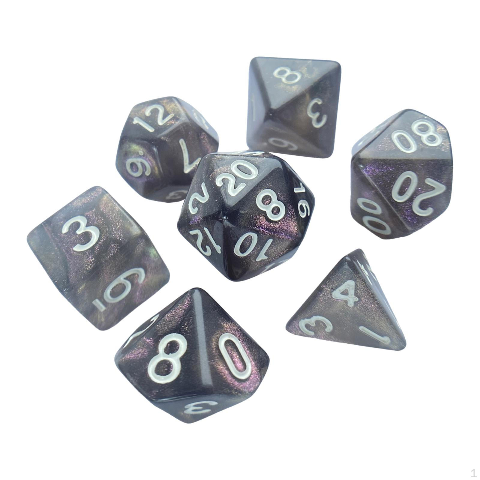 7 штук многогранных кубиков из многогранного акрила для карточных игр Black and Violet
7 штук многогранных кубиков из многогранного акрила для карточных игр Black and Violet