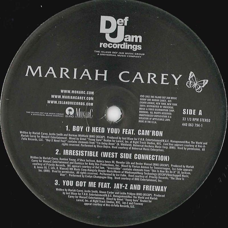 12-дюймовая пластинка MARIAH CAREY - Boy (Ты мне нужен) / Неотразимый / Y 4400637941 DEF JAM 2002 США Рэп и хип-хоп/R&B Б/У
12-дюймовая пластинка MARIAH CAREY - Boy (Ты мне нужен) / Неотразимый / Y 4400637941 DEF JAM 2002 США Рэп и хип-хоп/R&B Б/У