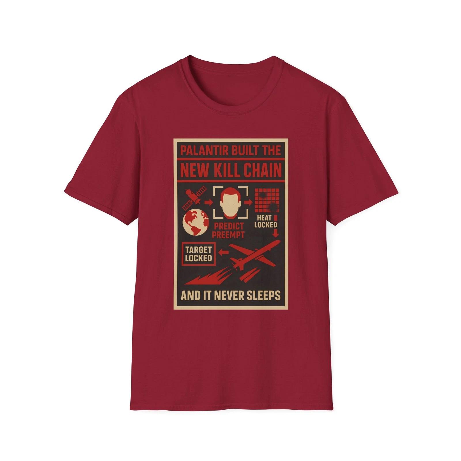Palantir Kill Chain Shirt, Predictive War Tee, Anti-AI Drone Strike Warning 3XL
Palantir Kill Chain Shirt, Predictive War Tee, Anti-AI Drone Strike Warning 3XL