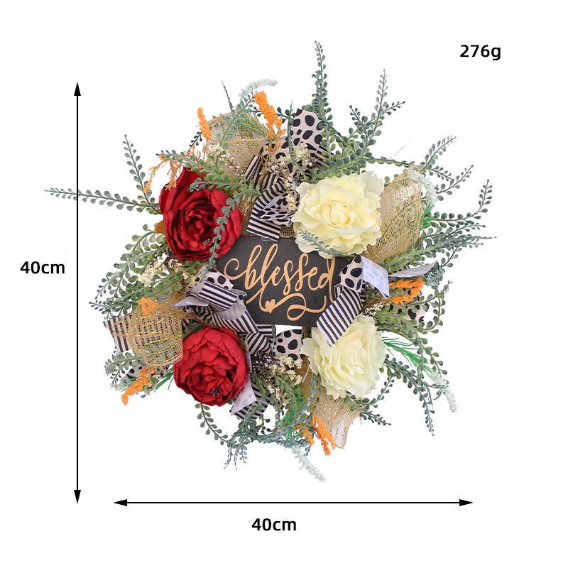 Zhongran Home Furnishing Door Flower Wreath Pendant, Wooden Brand Rattan Wreath Festival Prop Decoration H3-18 Flower sign flower 40CM
Zhongran Home Furnishing Door Flower Wreath Pendant, Wooden Brand Rattan Wreath Festival Prop Decoration H3-18 Flower sign flower 40CM