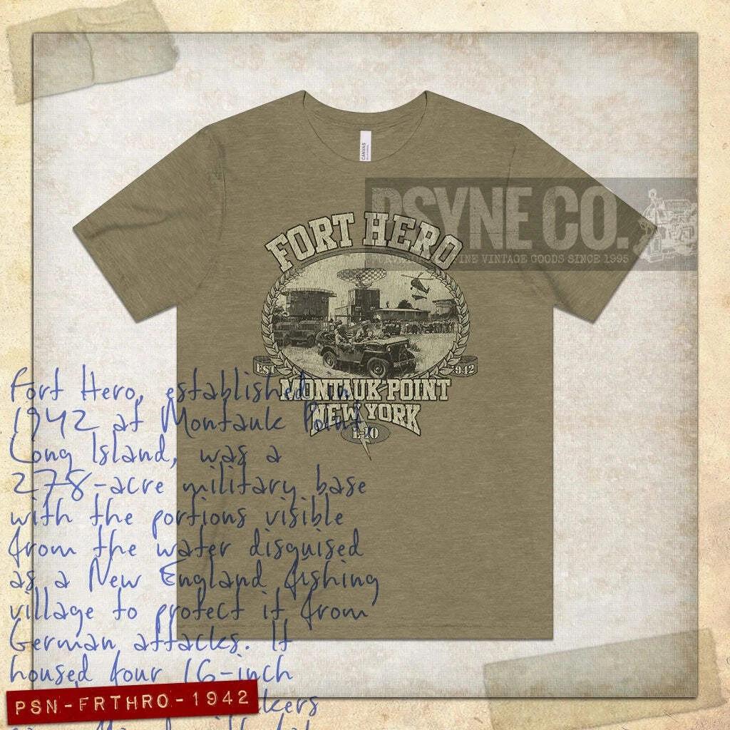 Fort Hero Montauk 1942 Vintage Men s T shirt 4XL
Fort Hero Montauk 1942 Vintage Men s T shirt 4XL