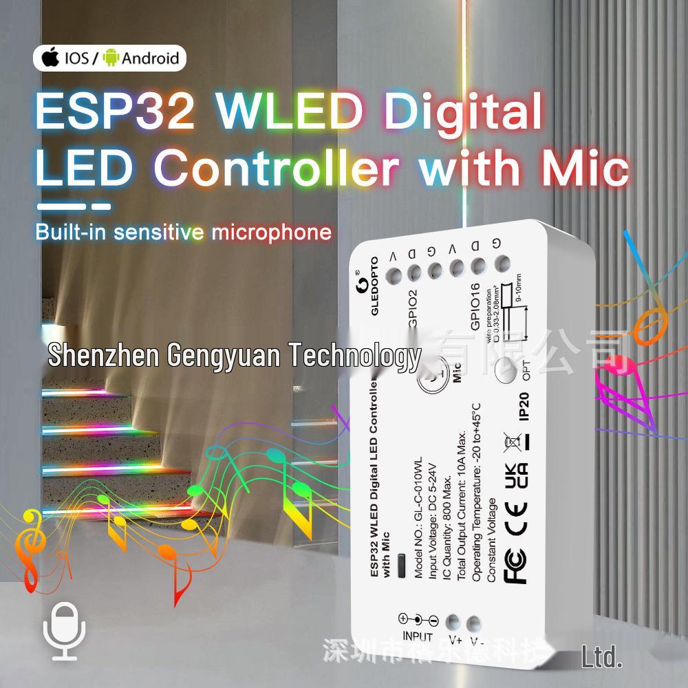 WLED Colorful ESP32 Controller with Microphone and USB Port for DIY RGB/RGBW Projects Standard
WLED Colorful ESP32 Controller with Microphone and USB Port for DIY RGB/RGBW Projects Standard