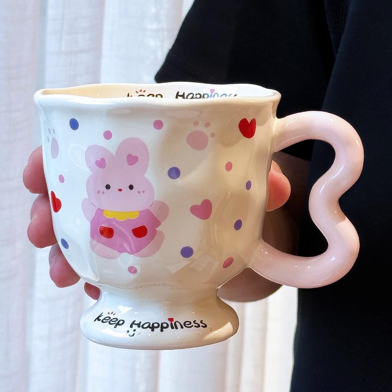 Cute polka dot rabbit creative high-value cartoon water cup ceramic mug with lid spoon birthday gift for girls 400ML
Cute polka dot rabbit creative high-value cartoon water cup ceramic mug with lid spoon birthday gift for girls 400ML