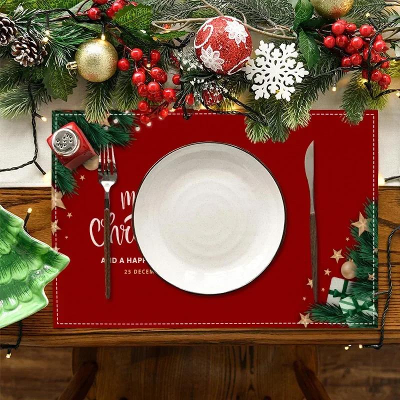 Christmas Linen Placemat Letter Print Mats Guest Decoration Heat Insulation Anti-scald Non-slip Mat Table Top Items 30X45cm
Christmas Linen Placemat Letter Print Mats Guest Decoration Heat Insulation Anti-scald Non-slip Mat Table Top Items 30X45cm