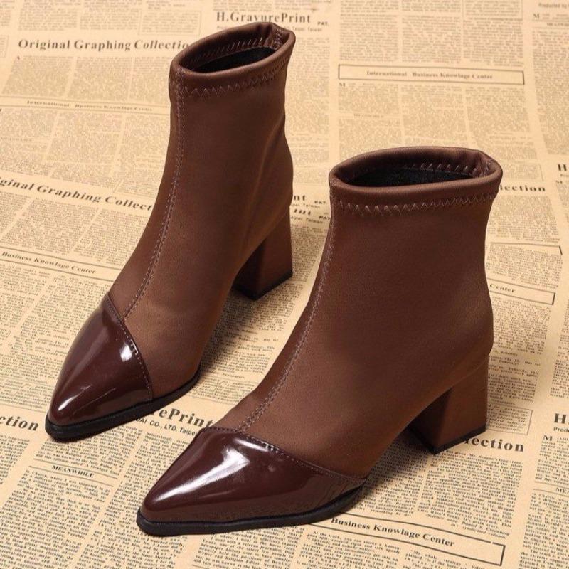 Fashion Fashion Boots Autumn New Style Pointed Toe Splicing Suede Non-slip Wear-resistant Thick Heel Short Boots 34
Fashion Fashion Boots Autumn New Style Pointed Toe Splicing Suede Non-slip Wear-resistant Thick Heel Short Boots 34