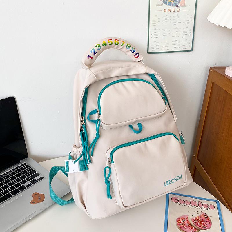 School bag female student junior high school small fresh and versatile contrasting color backpack nylon solid color backpack білий
School bag female student junior high school small fresh and versatile contrasting color backpack nylon solid color backpack білий