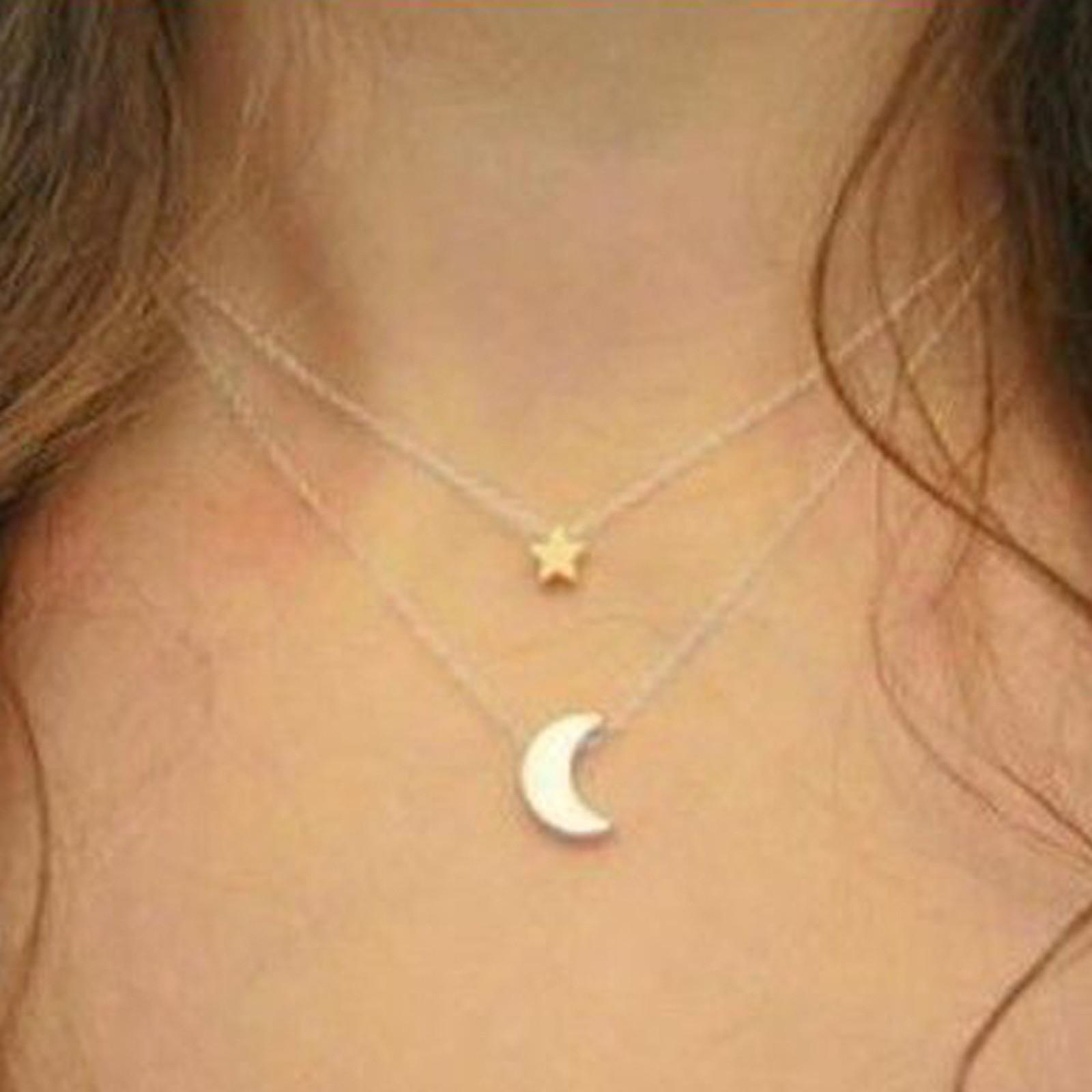 Двойное ожерелье со звездами и луной, ожерелье, ювелирные изделия, женская цепочка на шею и ключицу
Двойное ожерелье со звездами и луной, ожерелье, ювелирные изделия, женская цепочка на шею и ключицу