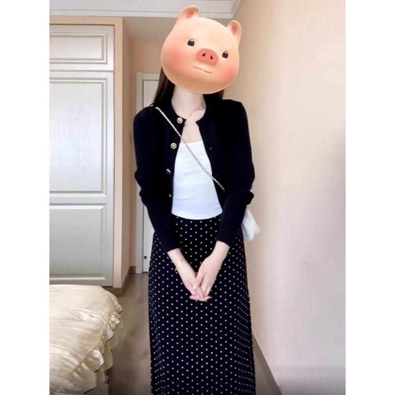 Французский черный кардиган, юбка в горошек, детское пальто на раннюю осень, весенне-осенний темпераментный холодный стиль, нарядный костюм Black S Suggested 37.50 kg-45.00 kg
Французский черный кардиган, юбка в горошек, детское пальто на раннюю осень, весенне-осенний темпераментный холодный стиль, нарядный костюм Black S Suggested 37.50 kg-45.00 kg