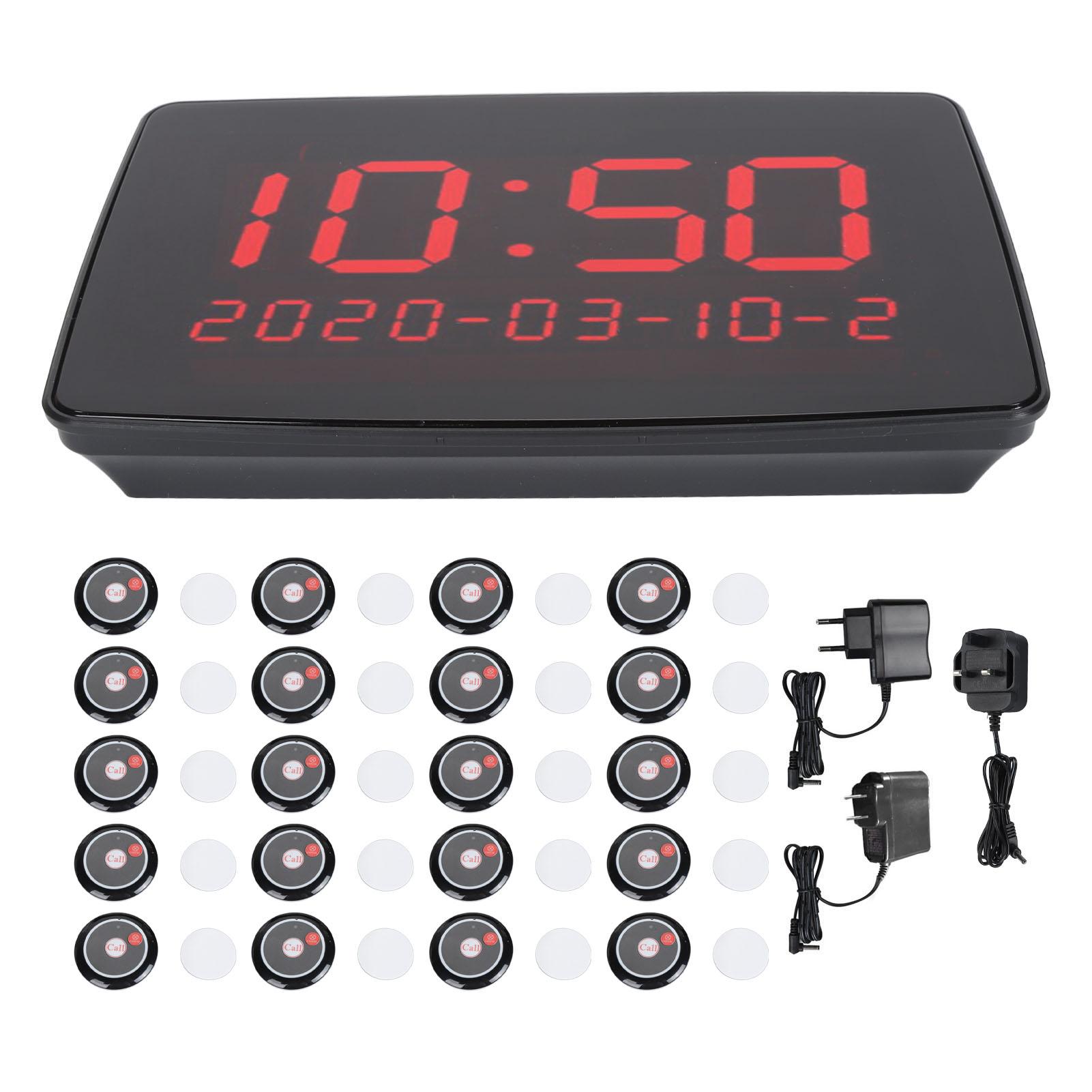 Беспроводная система вызова, высокая чувствительность, 20 кнопок с 1 приемником, IPX4, водонепроницаемая беспроводная страница 
Беспроводная система вызова, высокая чувствительность, 20 кнопок с 1 приемником, IPX4, водонепроницаемая беспроводная страница