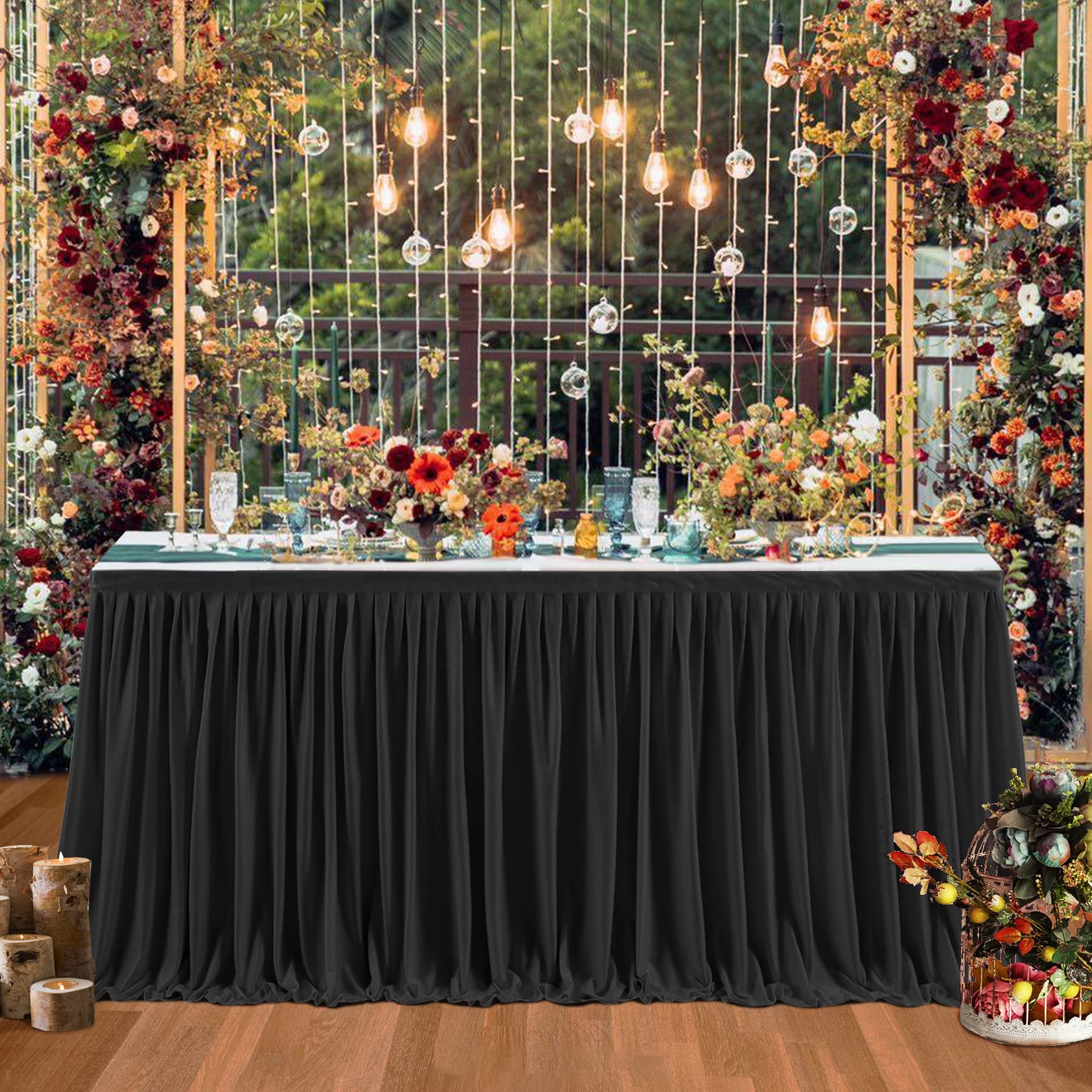Halloween Table Skirts for Rectangle Tables Polyester Table Skirt Ruffle Tablecloth Skirt for Birthday Banquet Party Table Decor 4FT(78x122cm) чорний
Halloween Table Skirts for Rectangle Tables Polyester Table Skirt Ruffle Tablecloth Skirt for Birthday Banquet Party Table Decor 4FT(78x122cm) чорний