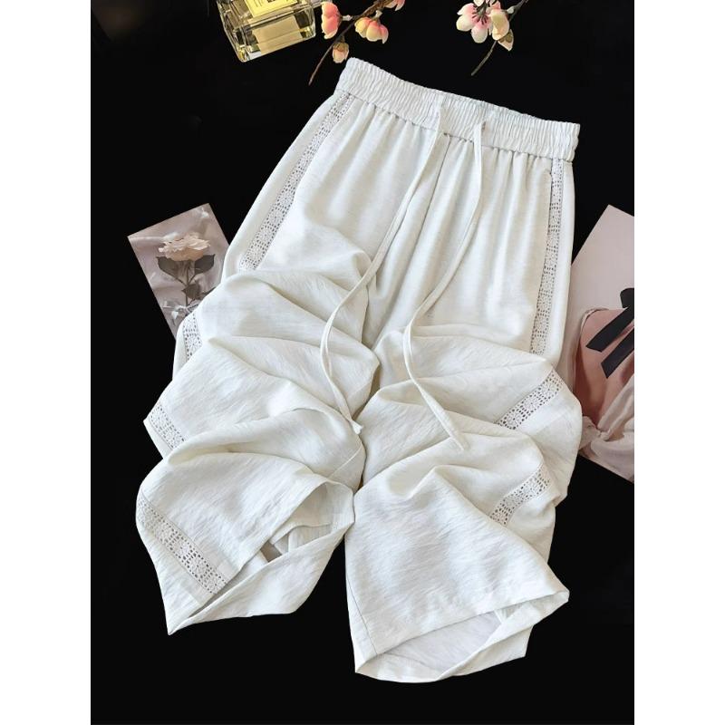 Women s White Cotton Linen Wide-Leg Lace Patchwork Pants - Spring 2025 High-End Summer Style 32/4XL for 140-150 kg
Women s White Cotton Linen Wide-Leg Lace Patchwork Pants - Spring 2025 High-End Summer Style 32/4XL for 140-150 kg