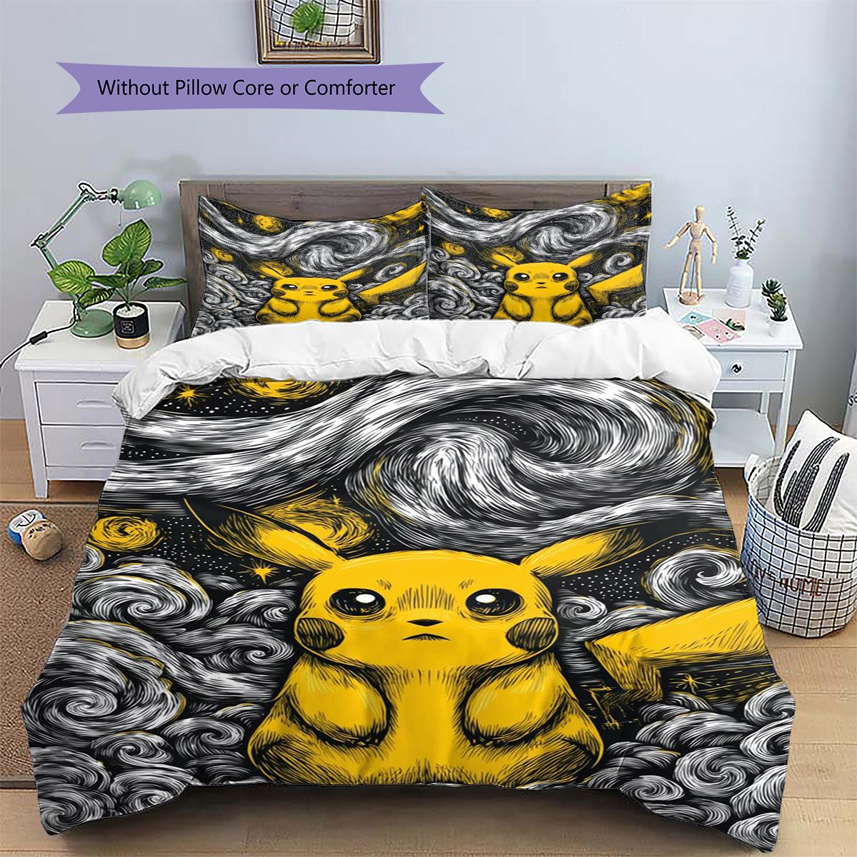Pikachu Patterned Pillowcase & Duvet Cover Set Bedroom Decoration Bedding with Anime Theme Present for Anime Lovers.-TING 135x200cm
Pikachu Patterned Pillowcase & Duvet Cover Set Bedroom Decoration Bedding with Anime Theme Present for Anime Lovers.-TING 135x200cm