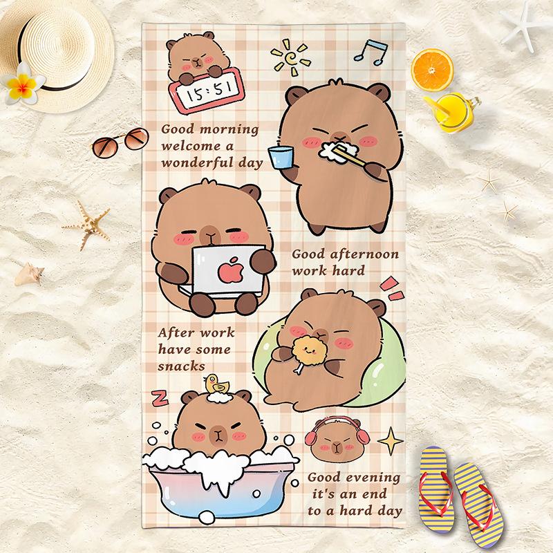 New Capibara Beach Towel Cute Capybara Soft Beach Towel Microfiber Cartoon Printed Towel Comfortable Soft Beach Towel W40*H60(CM)
New Capibara Beach Towel Cute Capybara Soft Beach Towel Microfiber Cartoon Printed Towel Comfortable Soft Beach Towel W40*H60(CM)