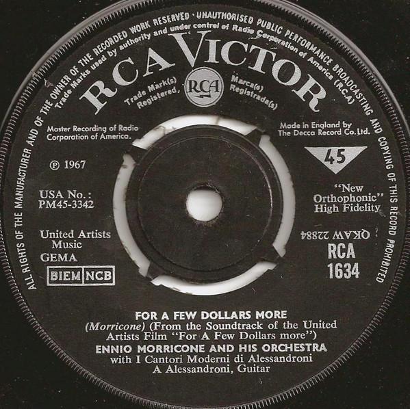 7inch Record ENNIO MORRICONE For A Few Dollars More RCA1634 RCA VICTOR 1967 UK Soundtracks Musicals Used
7inch Record ENNIO MORRICONE For A Few Dollars More RCA1634 RCA VICTOR 1967 UK Soundtracks Musicals Used