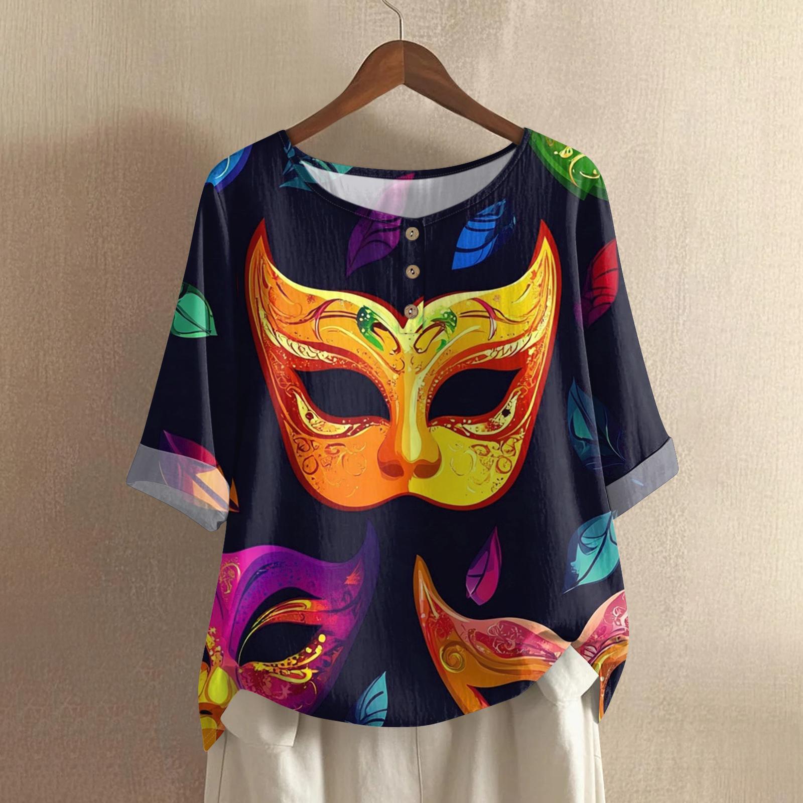 Women s Carnival Printed Casual Mid Sleeve Round Neck Cotton And Hemp Top XXL золотой
Women s Carnival Printed Casual Mid Sleeve Round Neck Cotton And Hemp Top XXL золотой