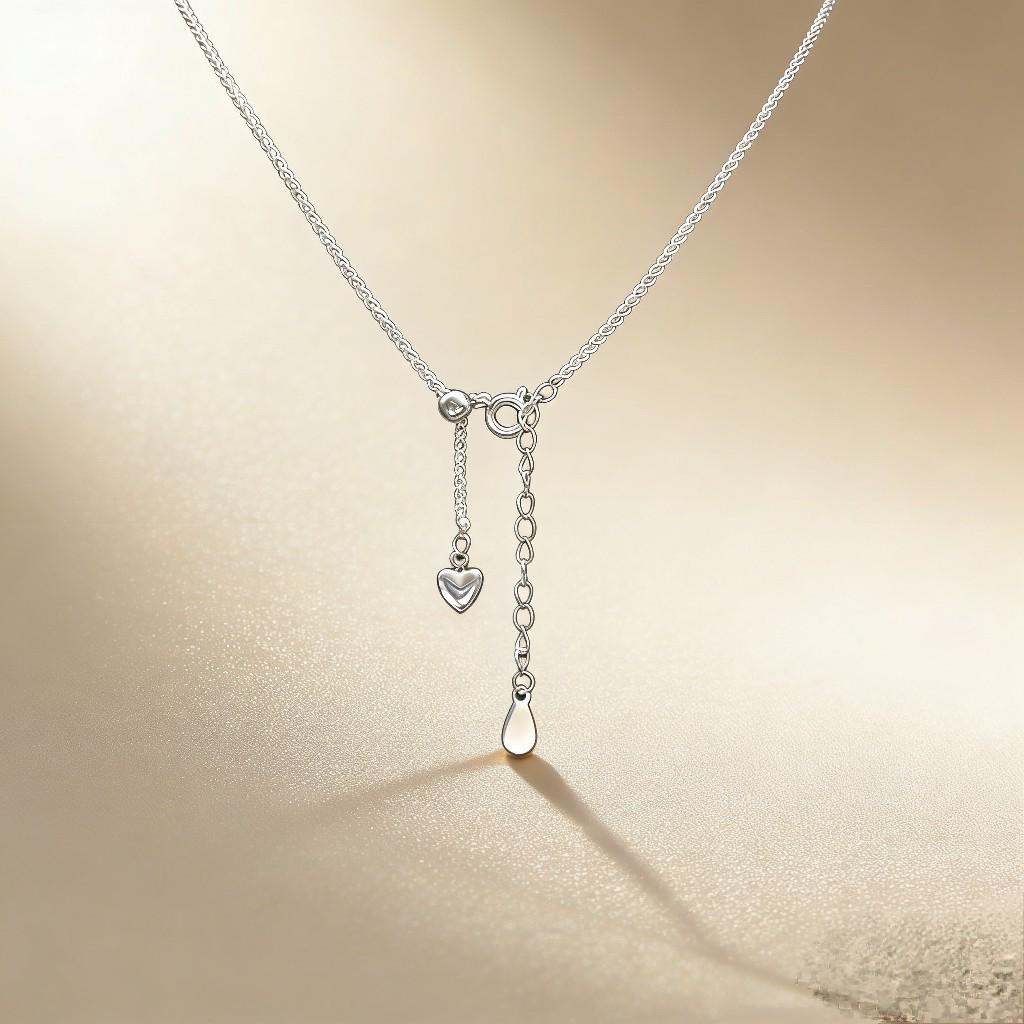 S925 Sterling Silver Heart-Shaped Adjustable Clavicle Chain with Plain DIY Positioning Beads Thickened White Copper Plating
S925 Sterling Silver Heart-Shaped Adjustable Clavicle Chain with Plain DIY Positioning Beads Thickened White Copper Plating
