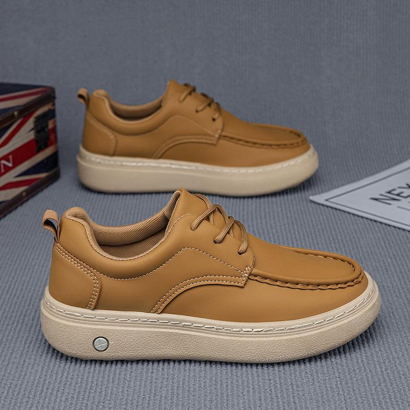 Casual Doudou leather shoes online, light and comfortable lace-up, simple board shoes, single shoes 44
Casual Doudou leather shoes online, light and comfortable lace-up, simple board shoes, single shoes 44