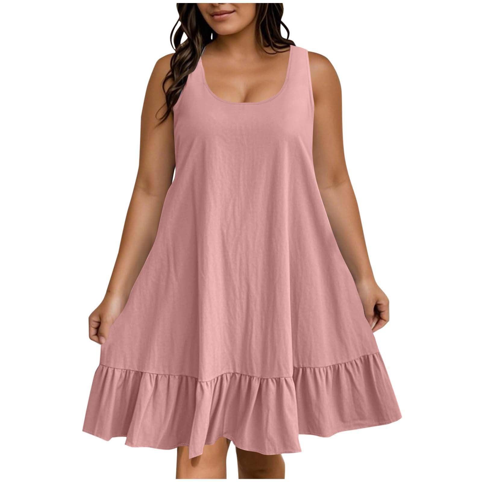 Women s Plus Size Casual Fashion Color Round Neck Sleeveless Dress XL рожевий
Women s Plus Size Casual Fashion Color Round Neck Sleeveless Dress XL рожевий