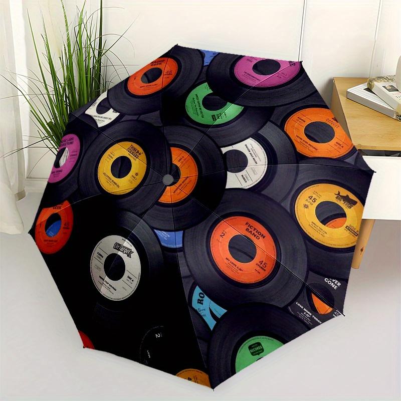 Vintage Vinyl Record Umbrella with Retro 60s 70s 80s Music Design - Automatic Open/Close, 8-Rib Compact 3-Fold Portable Foldin (as the picture,Iron&8K)
Vintage Vinyl Record Umbrella with Retro 60s 70s 80s Music Design - Automatic Open/Close, 8-Rib Compact 3-Fold Portable Foldin (as the picture,Iron&8K)