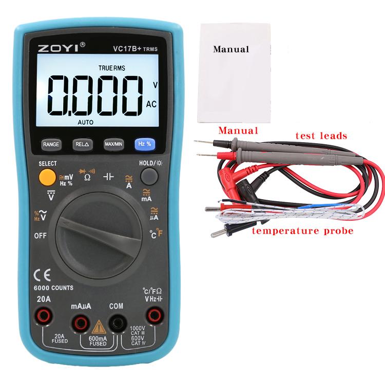 ZOYI ZT-17B+ — це електричний мультиметр, відомий своїм високоточним цифровим дисплеєм, вимірювачем ємності для розумного будинку та о
ZOYI ZT-17B+ — це електричний мультиметр, відомий своїм високоточним цифровим дисплеєм, вимірювачем ємності для розумного будинку та о
