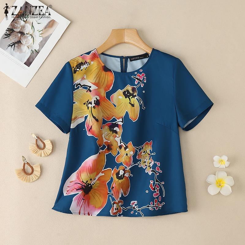 ZANZEA Women Floral Print Summer Casual Round Neck Short Sleeve Blouse 5XL зелений
ZANZEA Women Floral Print Summer Casual Round Neck Short Sleeve Blouse 5XL зелений