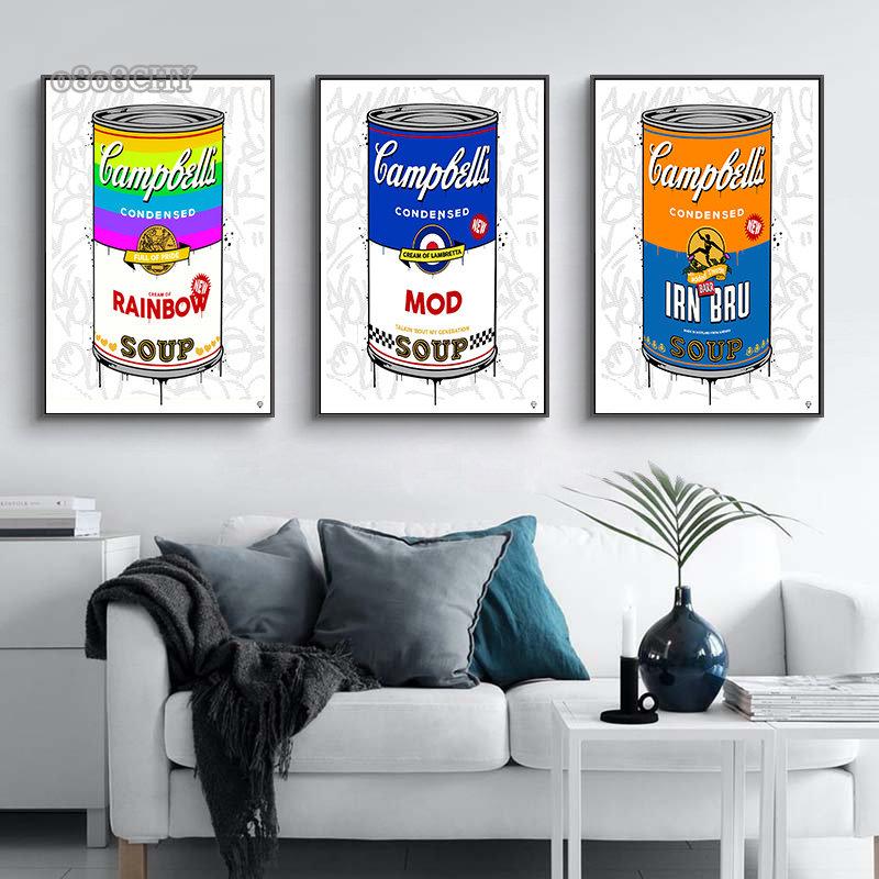 Campbell s MOD Rainbow Punk Irn-Bru Суп Плакаты и принты Банка супа Кэмпбелла поп-арт Холст Картина Настенное искусство для домашнего декора
Campbell s MOD Rainbow Punk Irn-Bru Суп Плакаты и принты Банка супа Кэмпбелла поп-арт Холст Картина Настенное искусство для домашнего декора