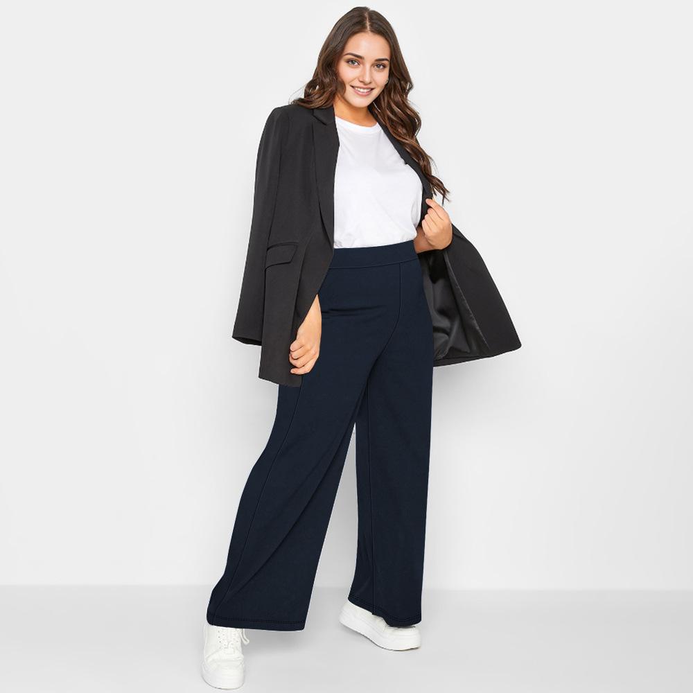 Plus-Size Straight-Leg Wide-Leg Pants Elastic Waist Casual Loose-Fit Black Slimming Flattering Plus-Size Yoga Pants 1XL
Plus-Size Straight-Leg Wide-Leg Pants Elastic Waist Casual Loose-Fit Black Slimming Flattering Plus-Size Yoga Pants 1XL
