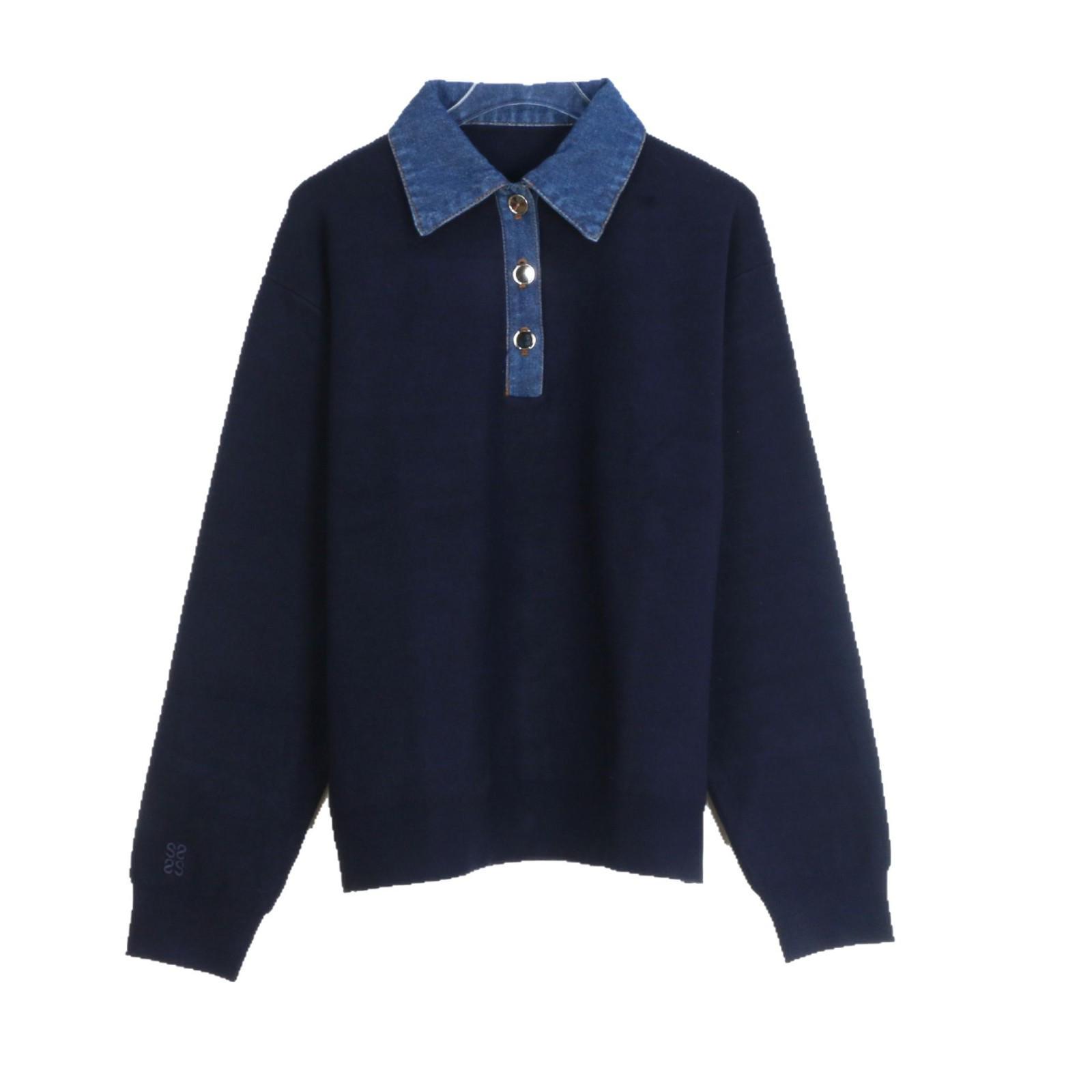 S Семейное Весеннее Маленькое Джинсовое Лоскутное Поло с Воротником и Манжетами Small
S Семейное Весеннее Маленькое Джинсовое Лоскутное Поло с Воротником и Манжетами Small